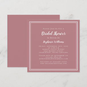 Invitación Despedida de Soltera Moderno Cuadrado Chic Rosa Po