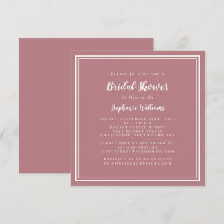 Invitación Despedida de Soltera Moderno Cuadrado Chic Rosa Po