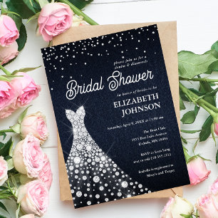 Invitación Despedida de Soltera Moderno Elegante de Denim y D