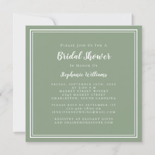 Invitación Despedida de Soltera Moderno Elegante Verde Salvia