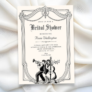 Invitación Despedida de soltera musical vintage