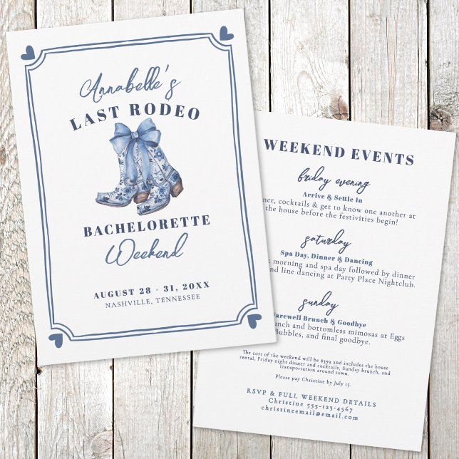 Invitación Despedida de soltera Nash Bash Last Rodeo (Nash Bash Last Rodeo Bachelorette Party Invitation)