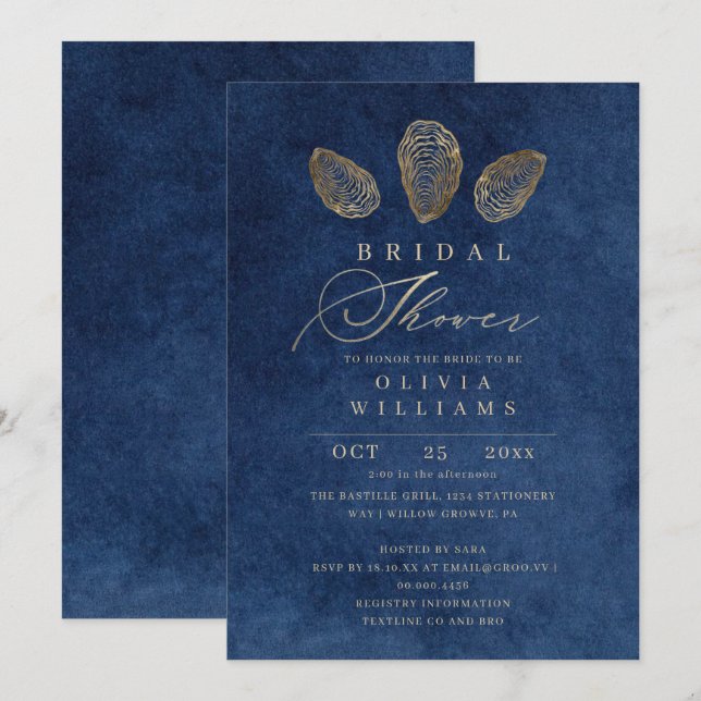 Invitación Despedida de soltera náutica moderna y elegante (Anverso / Reverso)