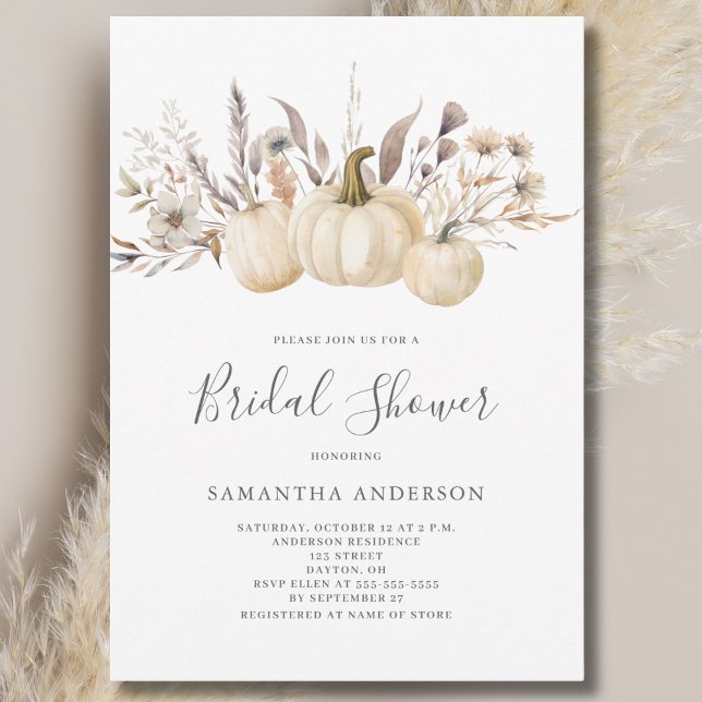 Invitación Despedida de Soltera Otoñal de Calabaza Rústica (Subido por el creador)