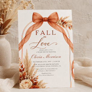 Invitación Despedida de soltera Otoño en amor lazo quemado na