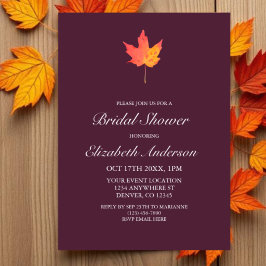 Invitación Despedida de soltera Otoño Hoja de Arce