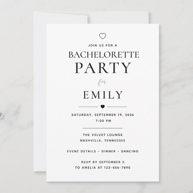 Invitación Despedida de soltera personalizada (Anverso)