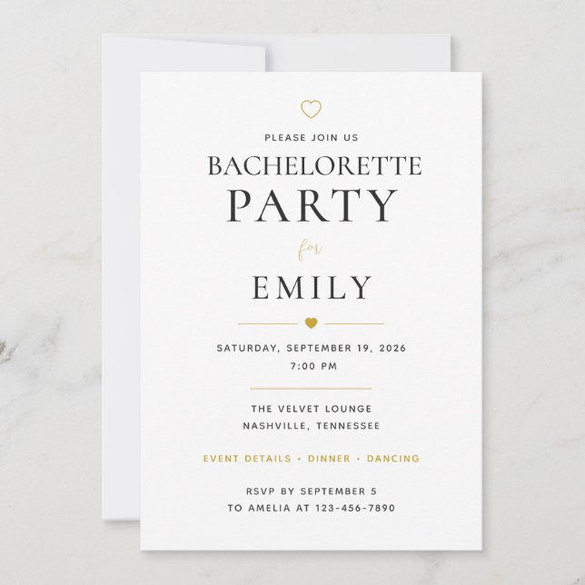 Invitación Despedida de soltera personalizada (Anverso)