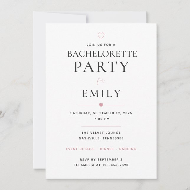 Invitación Despedida de soltera personalizada (Anverso)