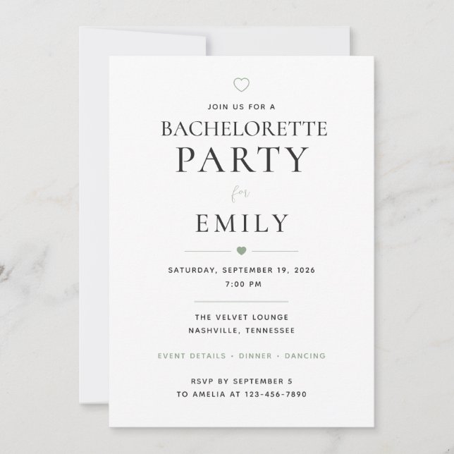 Invitación Despedida de soltera personalizada (Anverso)