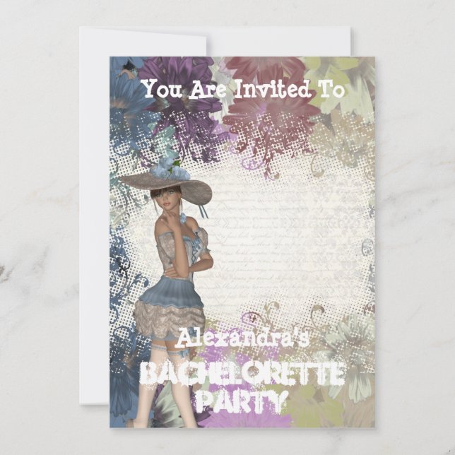 Invitación despedida de soltera personalizada de bonito (Anverso)