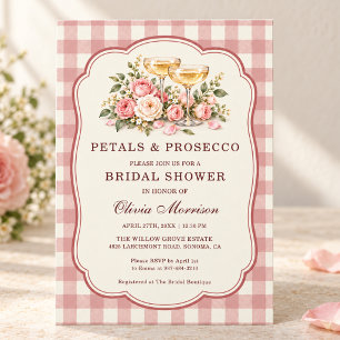 Invitación Despedida de soltera Petals & Prosecco Floral Ging