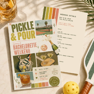 Invitación Despedida de soltera Pickle & Pour Retro Picklebal