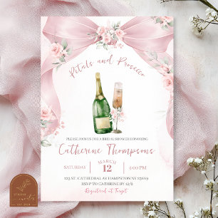 Invitación Despedida de soltera Pink Coquette pétalos y prose