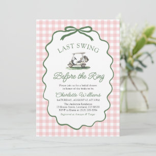 Invitación Despedida de soltera Pink Golf Último Swing Antes