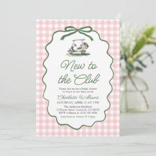 Invitación Despedida de soltera Pink Green Golf Nueva en el C