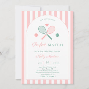 Invitación Despedida de soltera Preppy Pink Green Arch Tema d