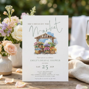 Invitación Despedida de soltera: recién salida del mercado nu