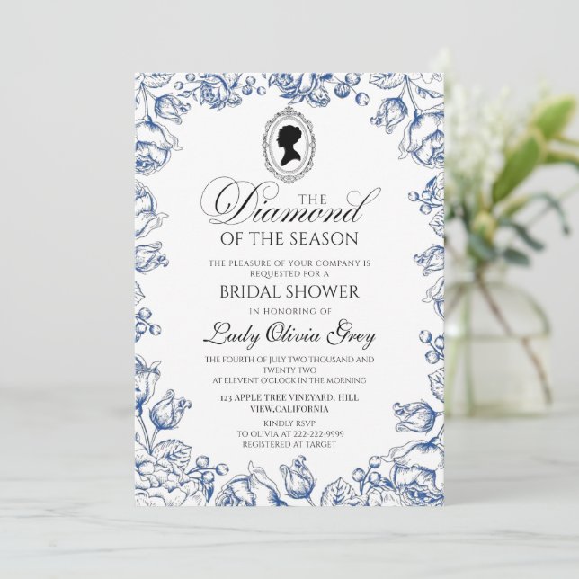 Invitación Despedida de soltera Regency Lady (Anverso de pie)