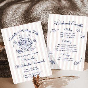 Invitación Despedida de soltera Retro Pink Seashells & Weddin