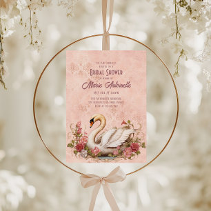 Invitación Despedida de Soltera Rococó con Elegante Tono Rosa