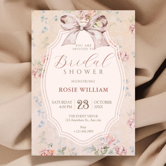 Invitación Despedida de soltera romántica vintage (Subido por el creador)