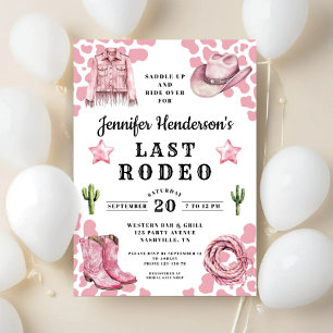 Invitación Despedida de soltera Rosa Moderno Último Rodeo