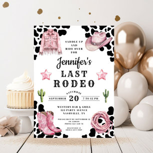 Invitación Despedida de soltera Rosa Moderno Último Rodeo