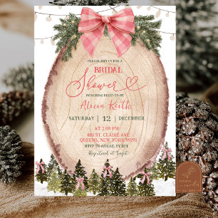 Invitación Despedida de Soltera Rosa Sonrosado Rústica Bosque