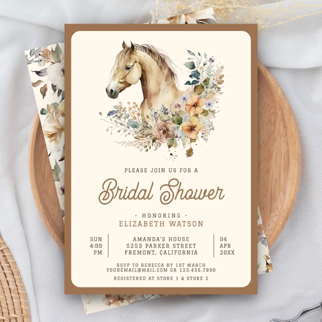Invitación Despedida de Soltera Rústica Boho Marrón Floral Ca (Subido por el creador)