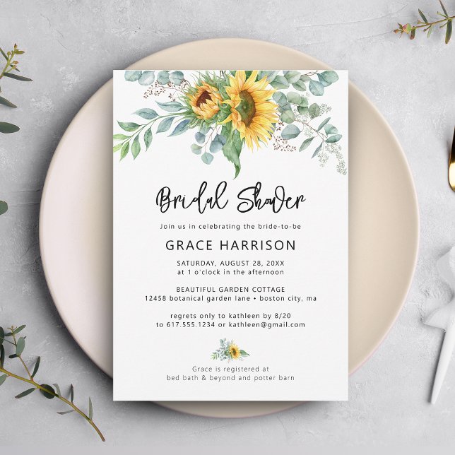 Invitación Despedida de Soltera Rústica de Girasoles y Eucali (Subido por el creador)