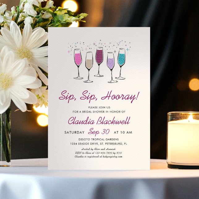 Invitación Despedida de Soltera Sip Sip Hooray (Subido por el creador)