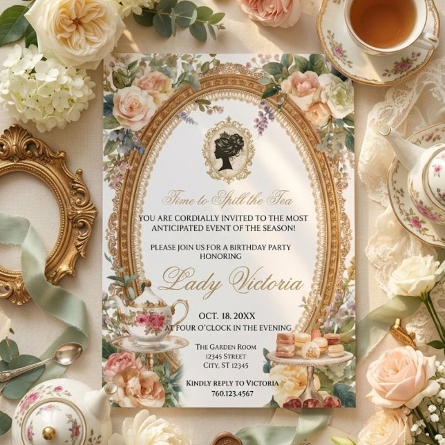 Invitación Despedida de Soltera Tea Party | Hora de Revelar l (Subido por el creador)