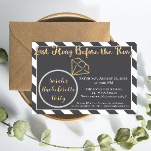 Invitación Despedida de Soltera Última Fiesta Antes del Anill