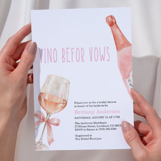 Invitación Despedida de Soltera Vino Antes de Votos