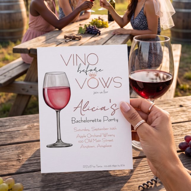 Invitación Despedida de soltera Vino Before Vows / Fiesta de  (Subido por el creador)