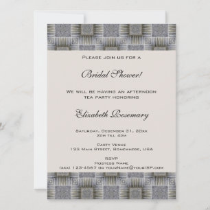 Invitación Despedida de soltera vintage, cuadrados y rayas gr