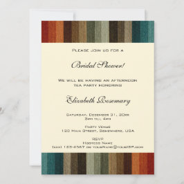 Invitación Despedida de soltera vintage, rayas cálidas de oto