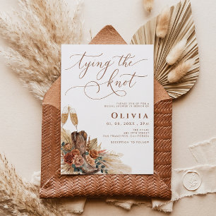 Invitación Despedida de Soltera Western Boho Empatando el Nud