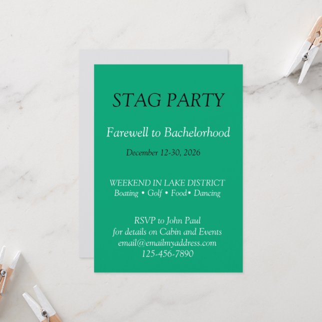 Invitación Despedida de soltero atrevida y elegante (Anverso/Reverso In Situ)