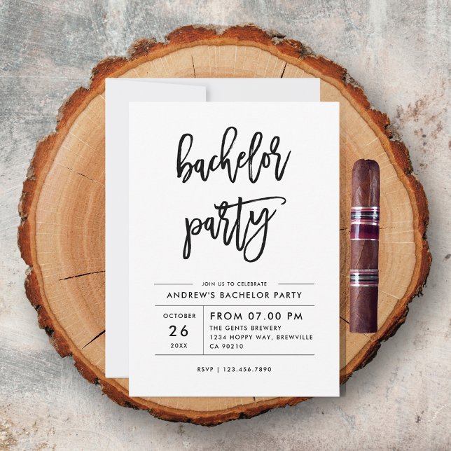 Invitación Despedida de Soltero con Letra Moderna Simple Brus (Subido por el creador)