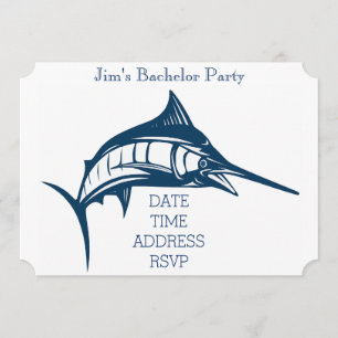 Invitación Despedida de soltero con tema de pesca de pez espa