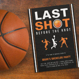 Invitación Despedida de Soltero de Baloncesto Último Tiro Nar