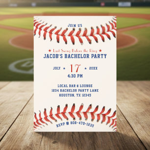Invitación Despedida de Soltero de Béisbol Último Swing Antes