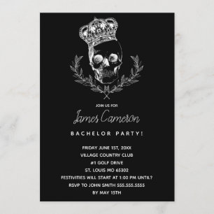 Invitación Despedida de Soltero de Cráneo Real