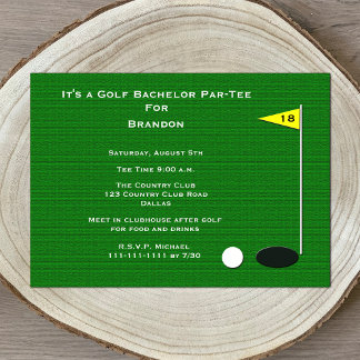 Invitación Despedida de soltero de golf 18º hoyo de golf