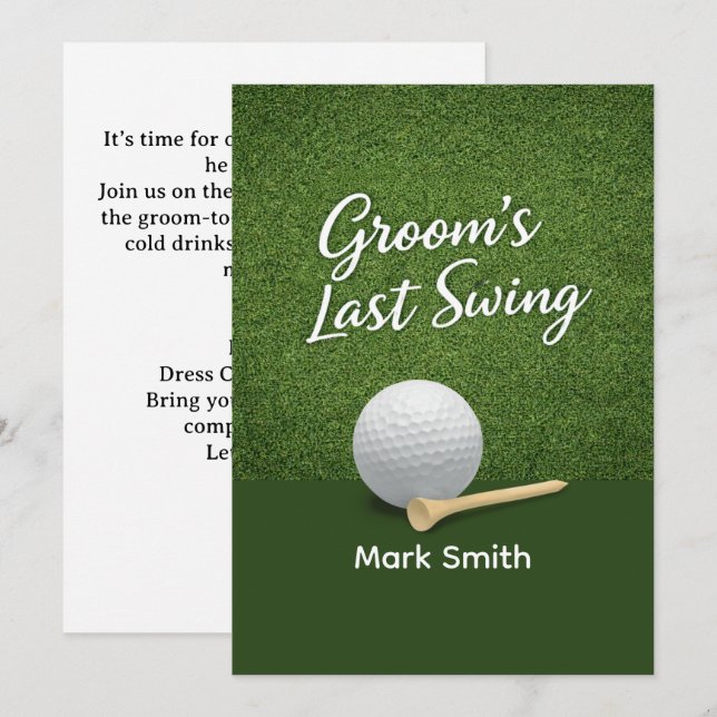 Invitación Despedida de Soltero de Golf en el Green  (Anverso / Reverso)