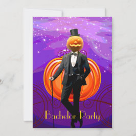 Invitación Despedida de soltero de Halloween con novio calaba