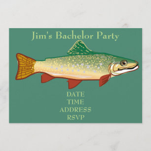 Invitación Despedida de soltero de trucha con tema de pesca