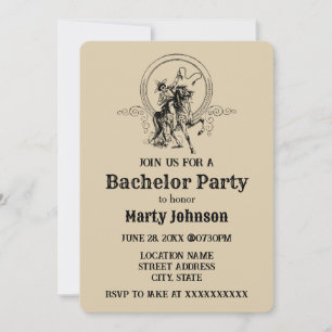 Invitación Despedida de soltero de vaquero occidental a cabal